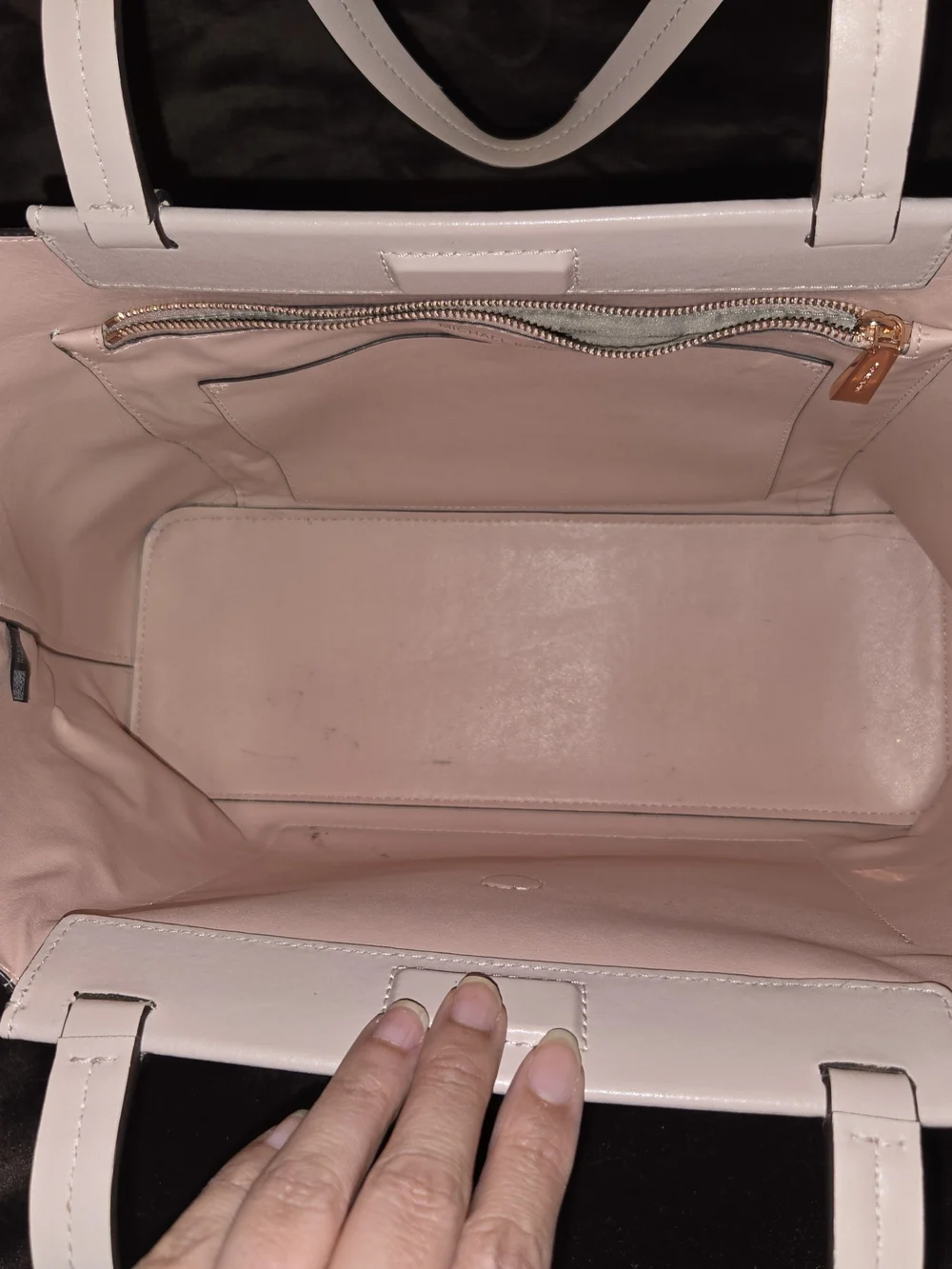 Michael Kors Light Gray Pebbled Leather Tote Bag
